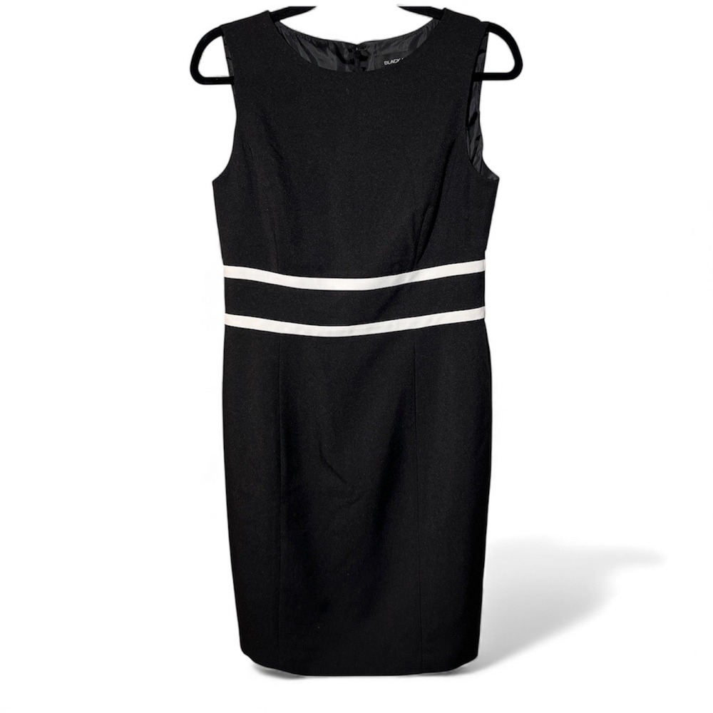 Elegant Black Midi Dress with White Accents